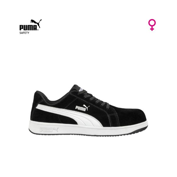 รองเท้าเซฟตี้ PUMA  ICONIC BLACK WNS LOW รุ่นหุ้มส้น สีดำ-ขาว สำหรับผู้หญิง